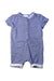 A Blue Short Sleeve Rompers from The Little White Company in size 6-12M for girl. (Front View)