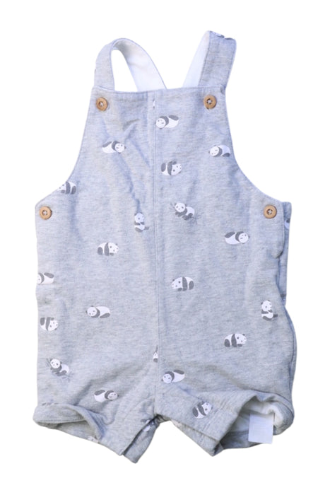 A Grey Overall Shorts from The Little White Company in size 6-12M for girl. (Front View)