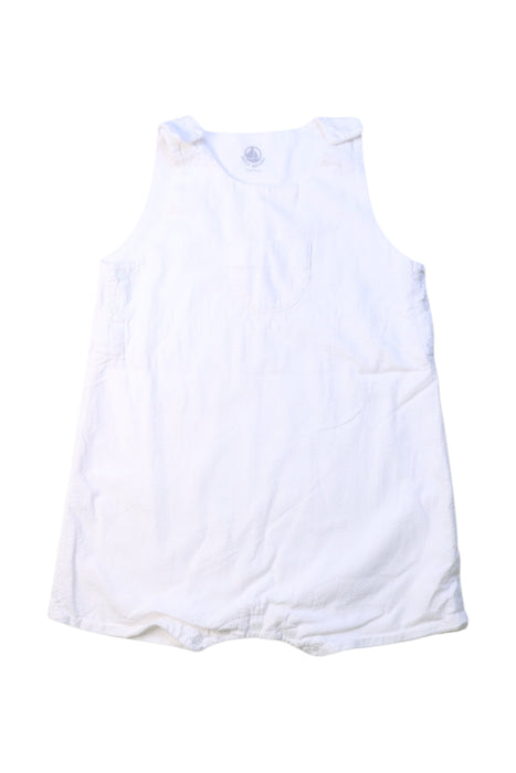A White Sleeveless Rompers from Petit Bateau in size 6-12M for girl. (Front View)