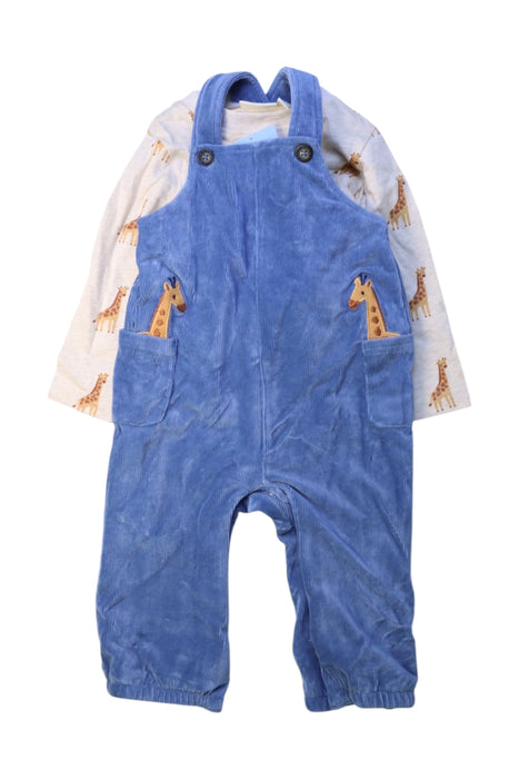 A Blue Overall Sets from Jojo Maman Bébé in size 6-12M for boy. (Front View)