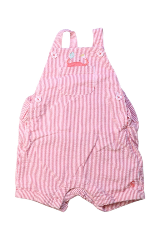 A Pink Overall Shorts from Joules in size 6-12M for girl. (Front View)