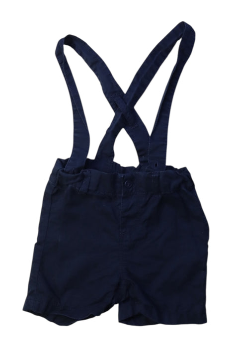 A Navy Overall Shorts from Petit Bateau in size 3-6M for boy. (Front View)