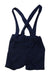 A Navy Overall Shorts from Petit Bateau in size 3-6M for boy. (Front View)