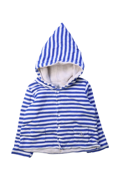 A Blue Hooded Sweatshirts from Petit Bateau in size 6-12M for boy. (Front View)