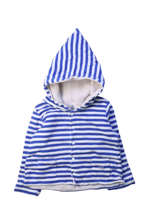 A Blue Hooded Sweatshirts from Petit Bateau in size 6-12M for boy. (Front View)