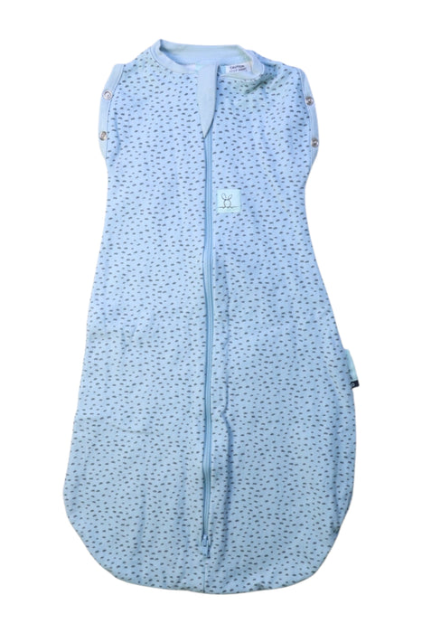 A Blue Sleepsacs from ErgoPouch in size 0-3M for neutral. (Front View)