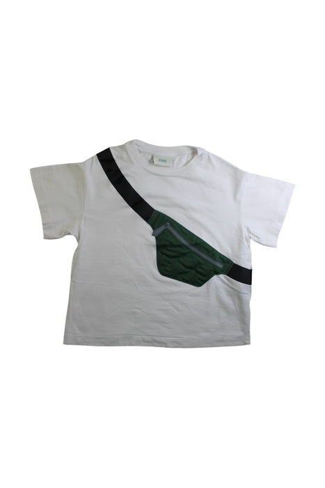 A White Short Sleeve T Shirts from Fendi in size 4T for boy. (Front View)