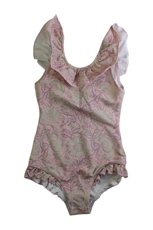 A Pink Swimsuits from Louise Misha in size 5T for girl. (Front View)