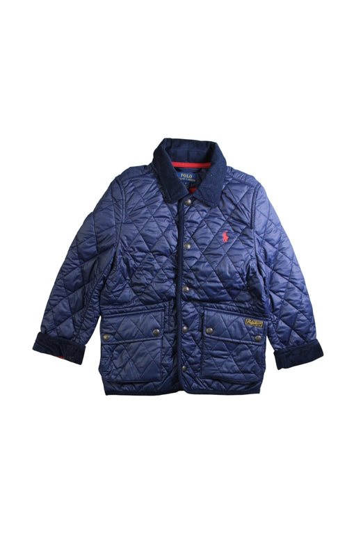 A Blue Puffer/Quilted Jackets from Polo Ralph Lauren in size 6T for boy. (Front View)