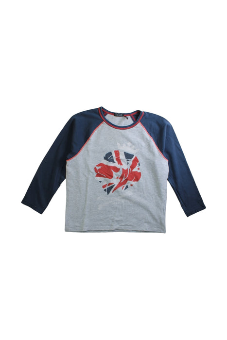A Grey Long Sleeve Tops from IKKS in size 4T for boy. (Front View)