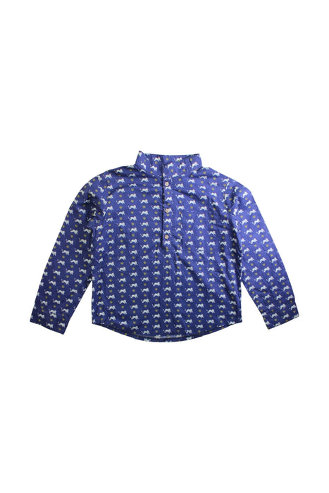 A Blue Long Sleeve Shirts from Olivier London in size 7Y for boy. (Front View)