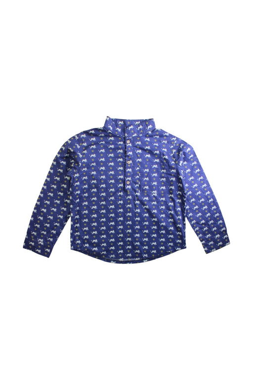 A Blue Long Sleeve Shirts from Olivier London in size 7Y for boy. (Front View)