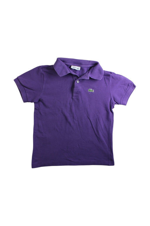 A Purple Short Sleeve Polos from Lacoste in size 6T for boy. (Front View)