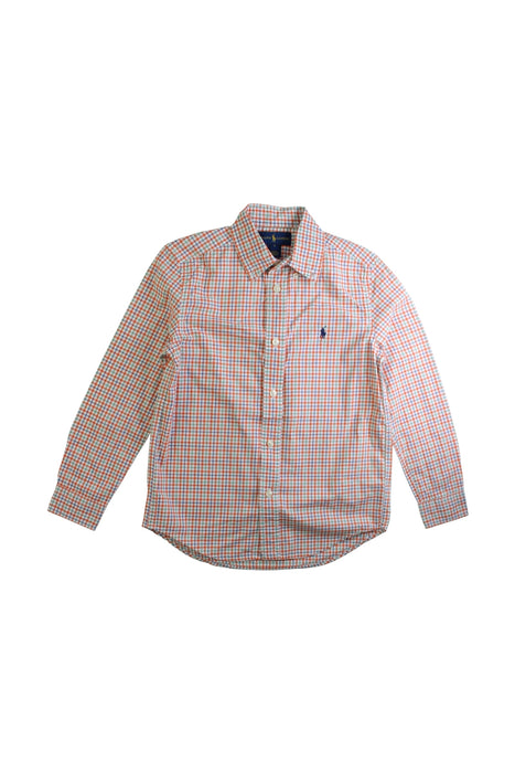 A Red Long Sleeve Shirts from Ralph Lauren in size 7Y for boy. (Front View)