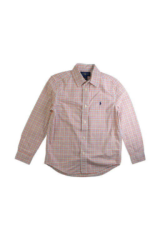 A Red Long Sleeve Shirts from Ralph Lauren in size 7Y for boy. (Front View)