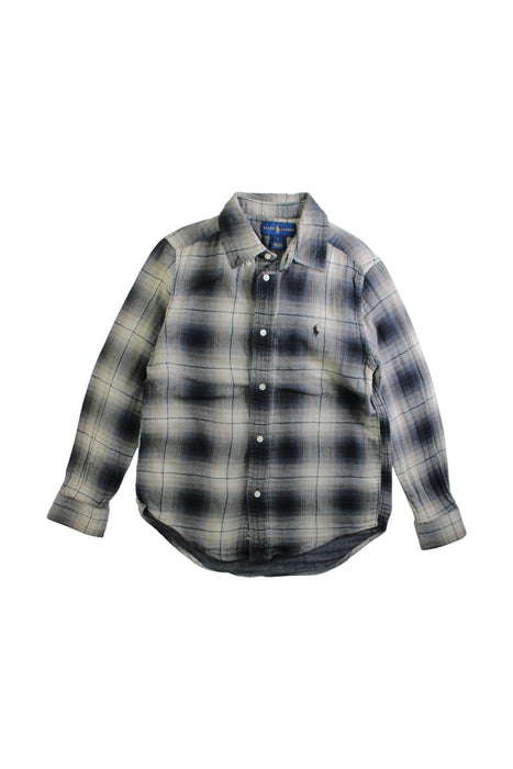 A Grey Long Sleeve Shirts from Ralph Lauren in size 7Y for boy. (Front View)