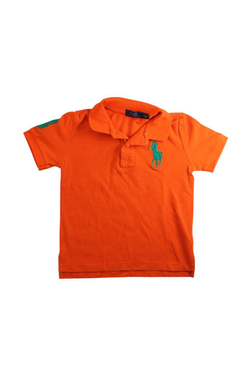 A Orange Short Sleeve Polos from Polo Ralph Lauren in size 5T for boy. (Front View)