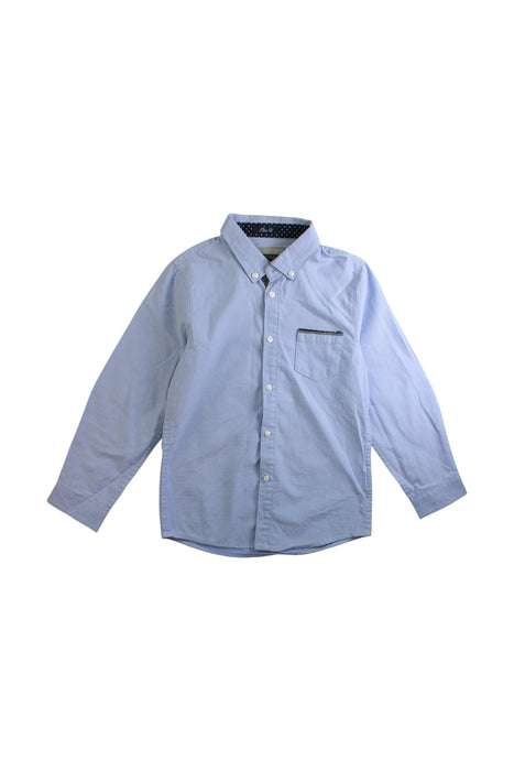 A Blue Long Sleeve Shirts from Mayoral in size 6T for boy. (Front View)