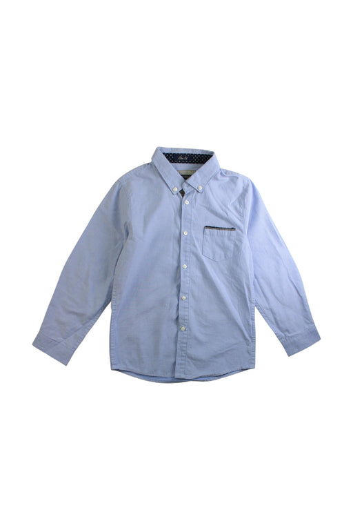 A Blue Long Sleeve Shirts from Mayoral in size 6T for boy. (Front View)