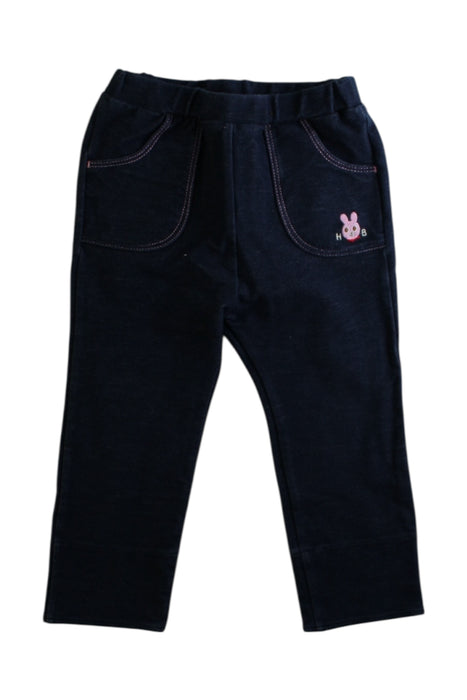 A Navy Jeggings from Hot Biscuits Mikihouse in size 18-24M for girl. (Front View)