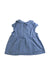 A Blue Sleeveless Dresses from Petit Main in size 18-24M for girl. (Back View)