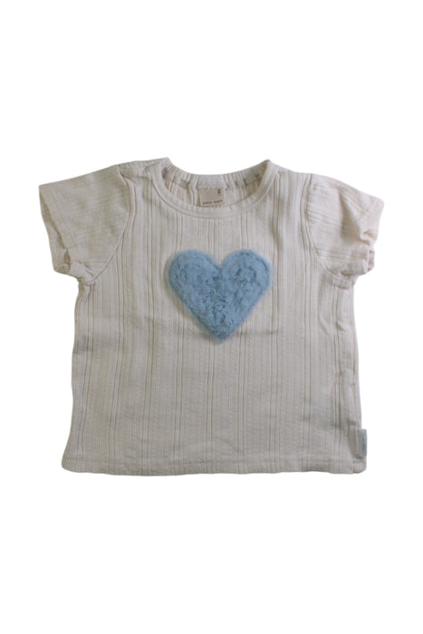 A Beige Short Sleeve T Shirts from Petit Main in size 18-24M for girl. (Front View)