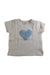 A Beige Short Sleeve T Shirts from Petit Main in size 18-24M for girl. (Front View)