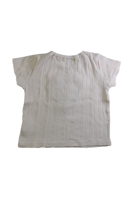 A Beige Short Sleeve T Shirts from Petit Main in size 18-24M for girl. (Back View)