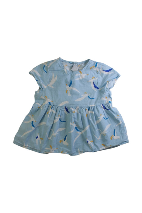A Blue Short Sleeve Dresses from Petit Bateau in size 3T for girl. (Front View)