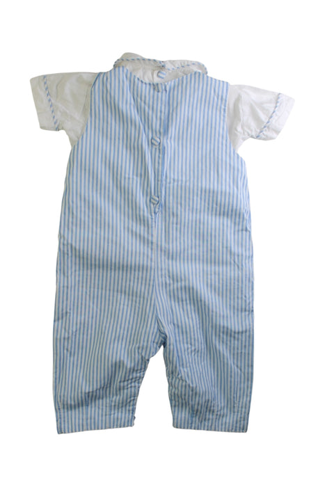A Blue Short Sleeve Rompers from Annafie in size 6-12M for boy. (Back View)