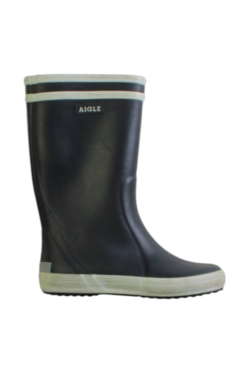 A Black Rain Boots from Aigle in size 5T for neutral. (Front View)