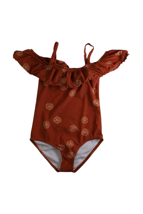 A Orange Swimsuits from Rylee + Cru in size 2T for girl. (Front View)