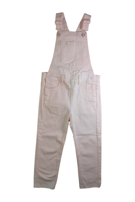 A Ivory Long Overalls from Seed in size 5T for girl. (Front View)