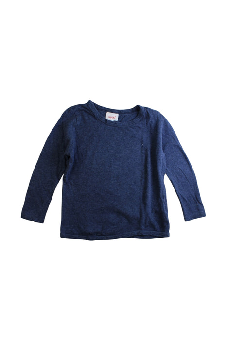 A Blue Long Sleeve T Shirts from Seed in size 4T for boy. (Front View)