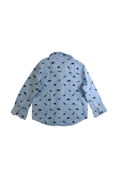 A Blue Long Sleeve Shirts from Seed in size 4T for boy. (Back View)