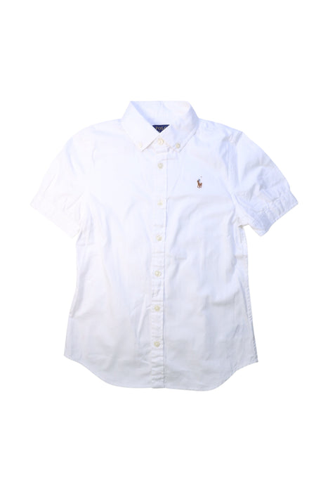 A White Short Sleeve Shirts from Polo Ralph Lauren in size 12Y for girl. (Front View)