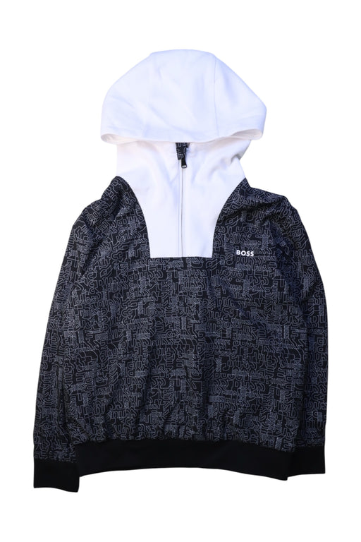 A White Hooded Sweatshirts from Boss in size 10Y for boy. (Front View)