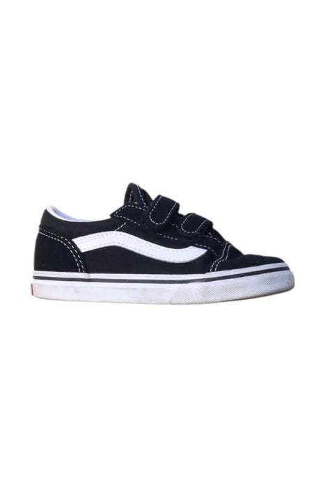A Black Sneakers from Vans in size 3T for neutral. (Front View)