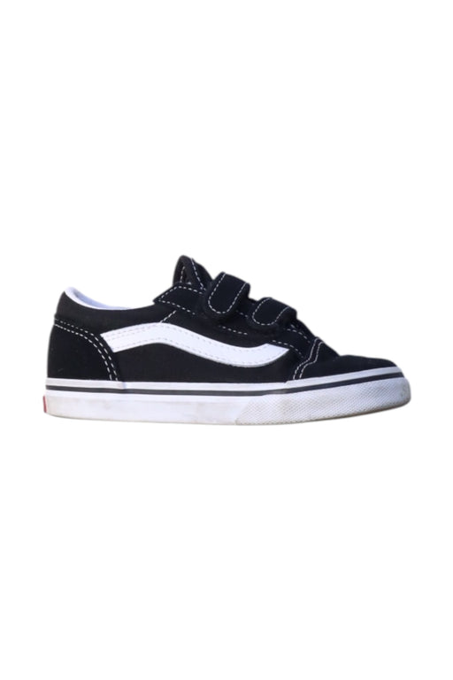 A Black Sneakers from Vans in size 3T for neutral. (Front View)