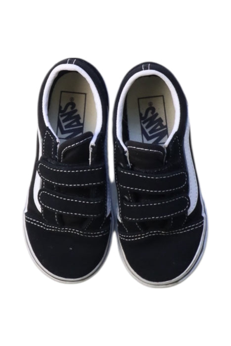 A Black Sneakers from Vans in size 3T for neutral. (Back View)