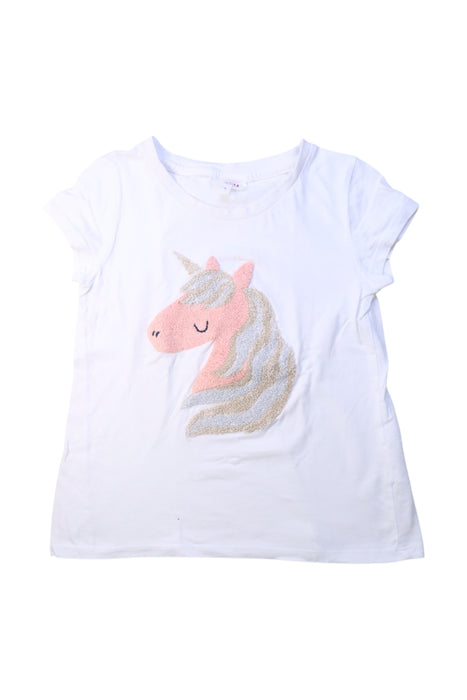 A White Short Sleeve T Shirts from Seed in size 6T for girl. (Front View)