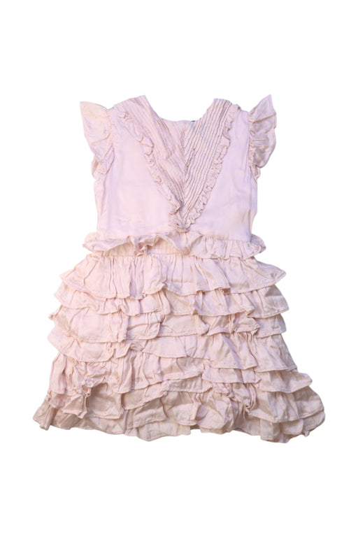 A Pink Sleeveless Dresses from Velveteen in size 4T for girl. (Front View)