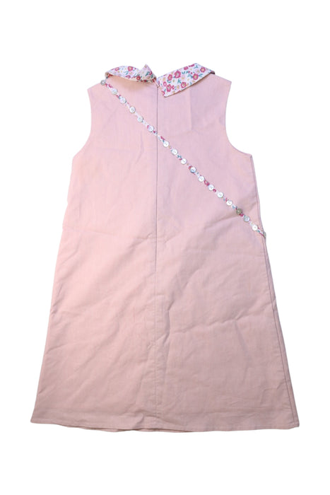 A Pink Sleeveless Dresses from Chickeeduck in size 7Y for girl. (Back View)