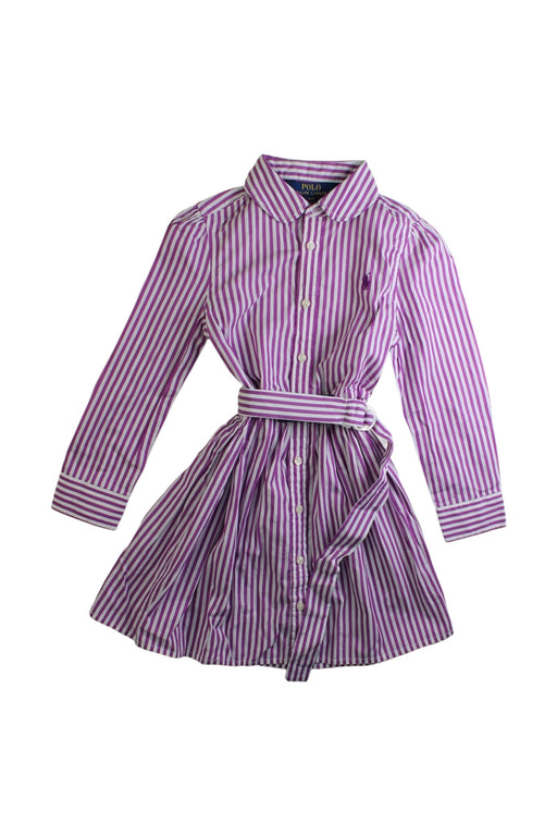 A Purple Long Sleeve Dresses from Polo Ralph Lauren in size 4T for girl. (Front View)