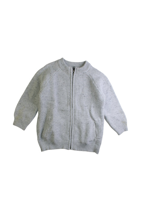 A Grey Zippered Sweatshirts from Seed in size 3T for boy. (Front View)
