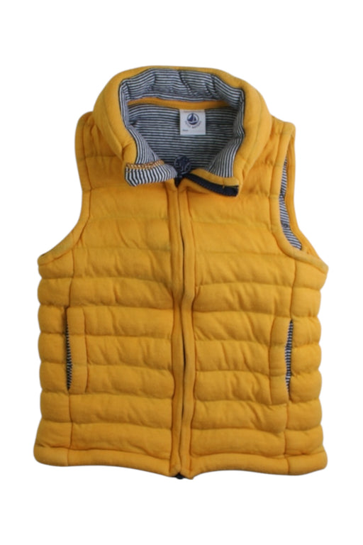 A Yellow Puffer/Quilted Jackets from Petit Bateau in size 4T for boy. (Front View)