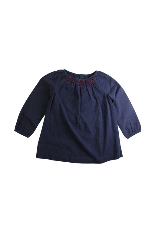 A Navy Long Sleeve Dresses from Jacadi in size 4T for girl. (Front View)