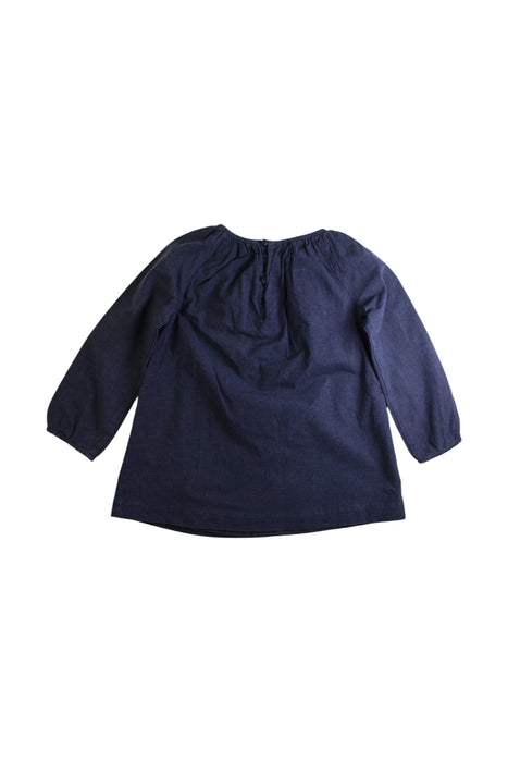 A Navy Long Sleeve Dresses from Jacadi in size 4T for girl. (Back View)