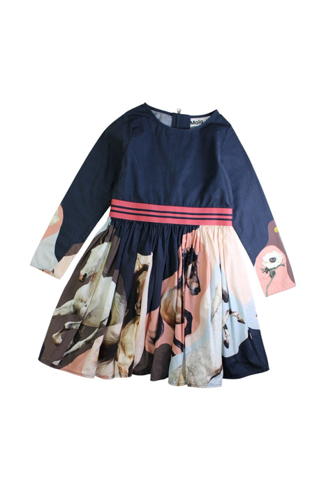 A Multicolour Long Sleeve Dresses from Molo in size 5T for girl. (Front View)