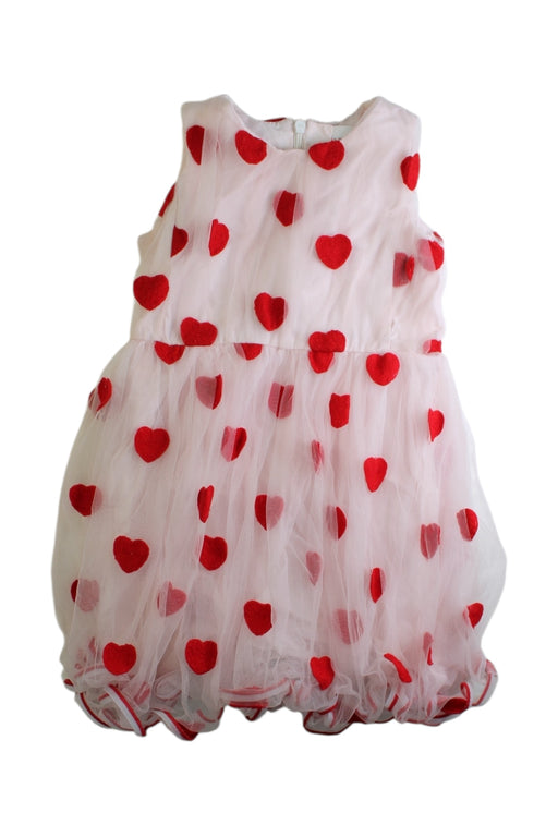 A Red Sleeveless Dresses from Charabia in size 4T for girl. (Front View)